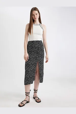 DeFacto Floral Printed Midi Skirt