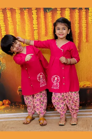 BownBee Boys Embroidered Regular Thread Work Pure Cotton Kurta with Dhoti Pants
