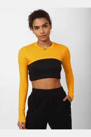 Reebok Women Colourblocked Long Sleeve Crop Tank Top