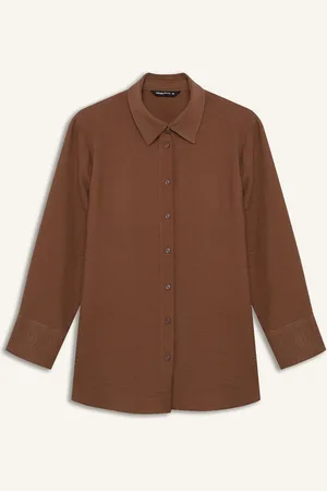 DeFacto Women Spread Collar Solid Casual Shirt