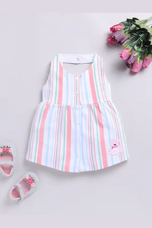 Moms Love Girls Halter Neck Peppa Pig Pure Cotton Fit & Flare Dress
