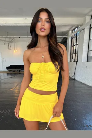 Stylecast Yellow Strapless Top With Skirt