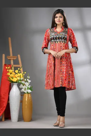 Charukriti Women Printed Thread Work Kurta