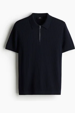 H&M Slim Fit Rib-knit Polo Shirt