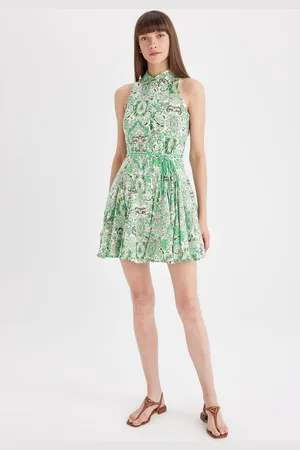 DeFacto Floral Print Fit & Flare Dress