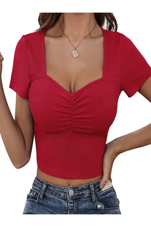Stylecast Women Sweetheart Neck Twisted Crop Fitted Top