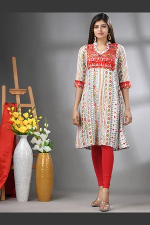 Charukriti Women Printed Thread Work Kurta