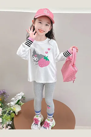 LULU & SKY Girls Printed Round Neck Cotton T-Shirt With Legging