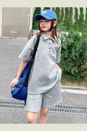 LULU & SKY Girls Polo Collar T-Shirt With Shorts