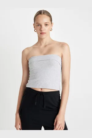 DeFacto Women Strapless Tube Crop Top