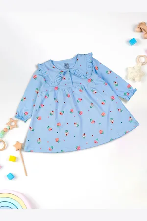 MeeMee Girls Printed Cotton Empire Dress