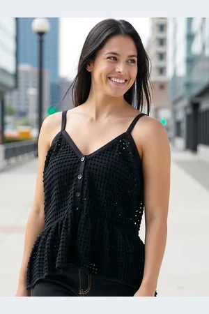Bewakoof Black Flat Knit Short Top