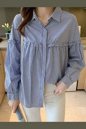 Stylecast Women Striped Long Sleeves Cotton Oversized Shirt