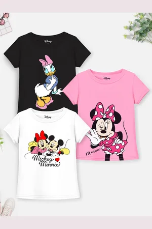 Miss and Chief Girls Pack Of 3 Minnie & Daisy Graphic Printed T-shirts