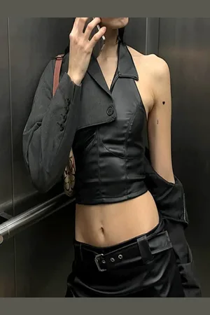 Stylecast Women Shirt Collar Crop Fitted Top