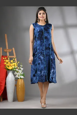 Charukriti Printed A-Line Midi Ethnic Dresses