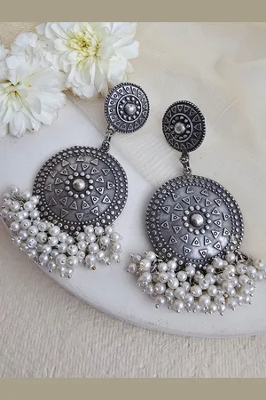 Binnis Wardrobe Silver-Plated Circular Chandbalis
