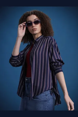Roadster The Lifestyle Co. Classic Striped Casual Shirt with Tie Up Detail