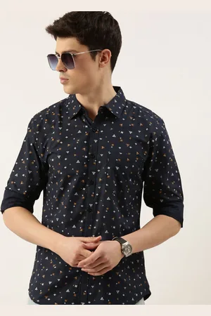 Metronaut Men Spread Collar Geometric Printed Cotton Casual Shirt