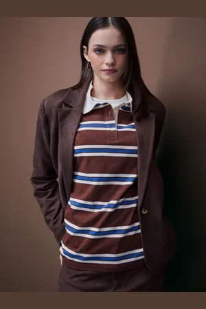 DeFacto Women Striped Polo Collar Cotton T-shirt