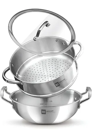 Bergner Silver-Toned Induction Base Aluminium Cookware Set of
