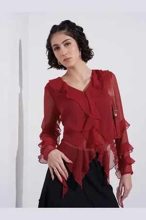Pantaloons Solid Asymmetric Hem Top