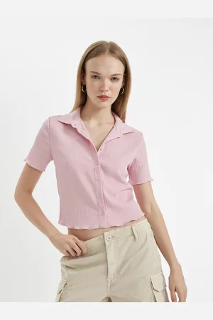 DeFacto Women Spread Collar Textured Casual Shirt