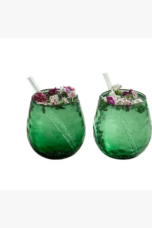 ellementry Green Transparent Set Of 2Textured Midori Tumbler