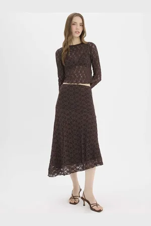 DeFacto Self-Designed Flared Midi Skirt