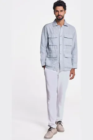 Terra Luna Men Spread Collar Washed Solid Cotton Casual Denim Jacket