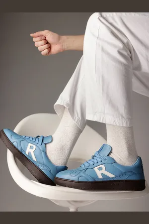 RARE RABBIT Men Perforations Leather Lace-Up Sneakers