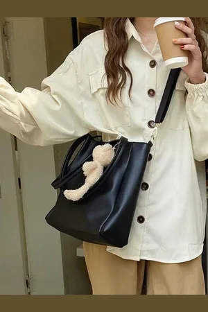 Stylecast Bucket Shoulder Bag with Tasselled