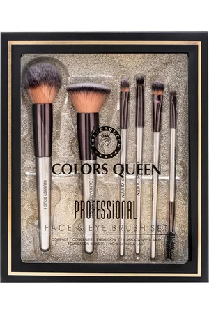 Colors Queen Set of 6 Professional Face & Eyes Makeup Brushes