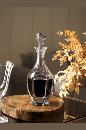 Pure Home and Living Transparent Handcrafted Safari Glass Decanter