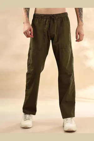 Mast & Harbour Men Loose Fit Mid-Rise Cotton Trousers