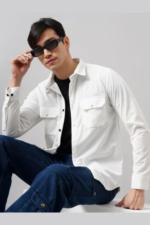 PAUL STREET Men Self Design Textured Corduroy Casual Shacket