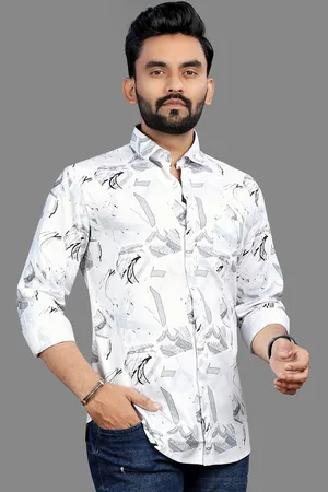 Metronaut Men Classic Fit Spread Collar Abstract Printed Cotton Casual Shirt