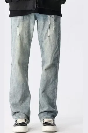 HERE&NOW Men Straight Fit Low Distress Jeans