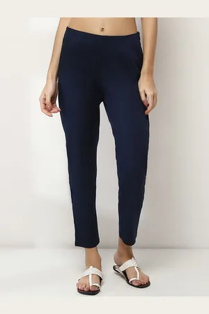 Rangriti Women Comfort Low-Rise Cotton Cigarette Trousers