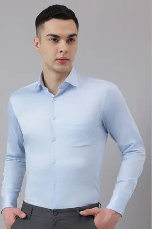 Richlook Men Comfort Slim Fit Spread Collar Textured Cotton Casual Shirt