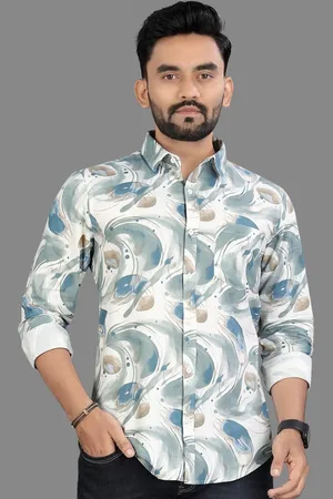 Metronaut Men Classic Fit Spread Collar Abstract Printed Cotton Casual Shirt
