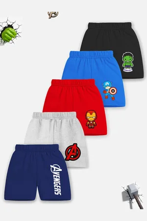 YK Boys Pack of 5 Avengers Printed Shorts