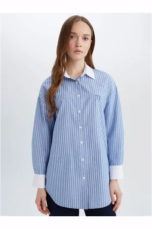 DeFacto Women Striped Spread Collar Neck Casual Shirt