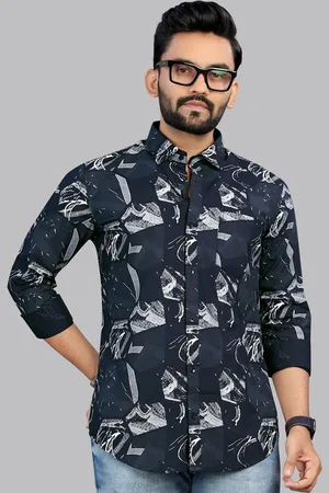 Metronaut Men Classic Fit Spread Collar Abstract Printed Cotton Casual Shirt