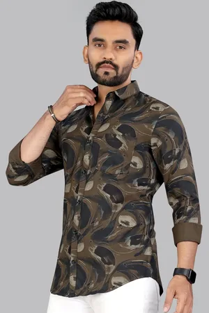Metronaut Men Classic Fit Spread Collar Abstract Printed Cotton Casual Shirt