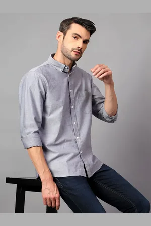 CANTABIL Men Comfort Fit Spread Collar Solid Cotton Casual Shirt