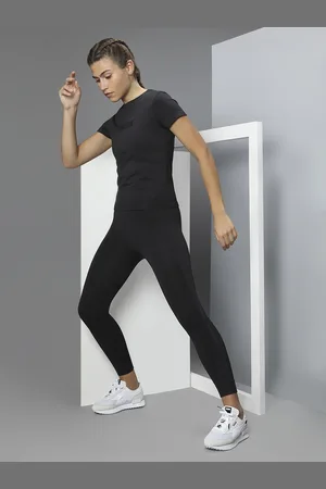PUMA Women Black Solid Round Neck T-shirt