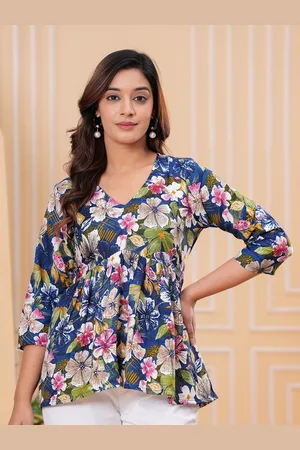Celebravo Floral Print Crepe Top