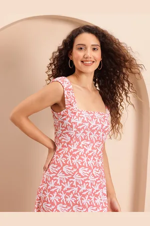 Mast & Harbour Printed Smocked Sheath Dress