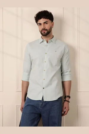 WROGN Men Comfort Fit Spread Collar Solid Casual Shirt